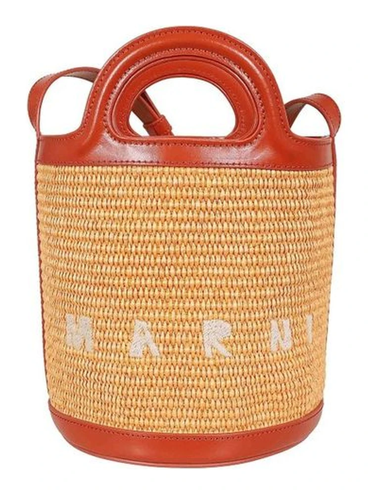 Orange Cotton Backet Bag