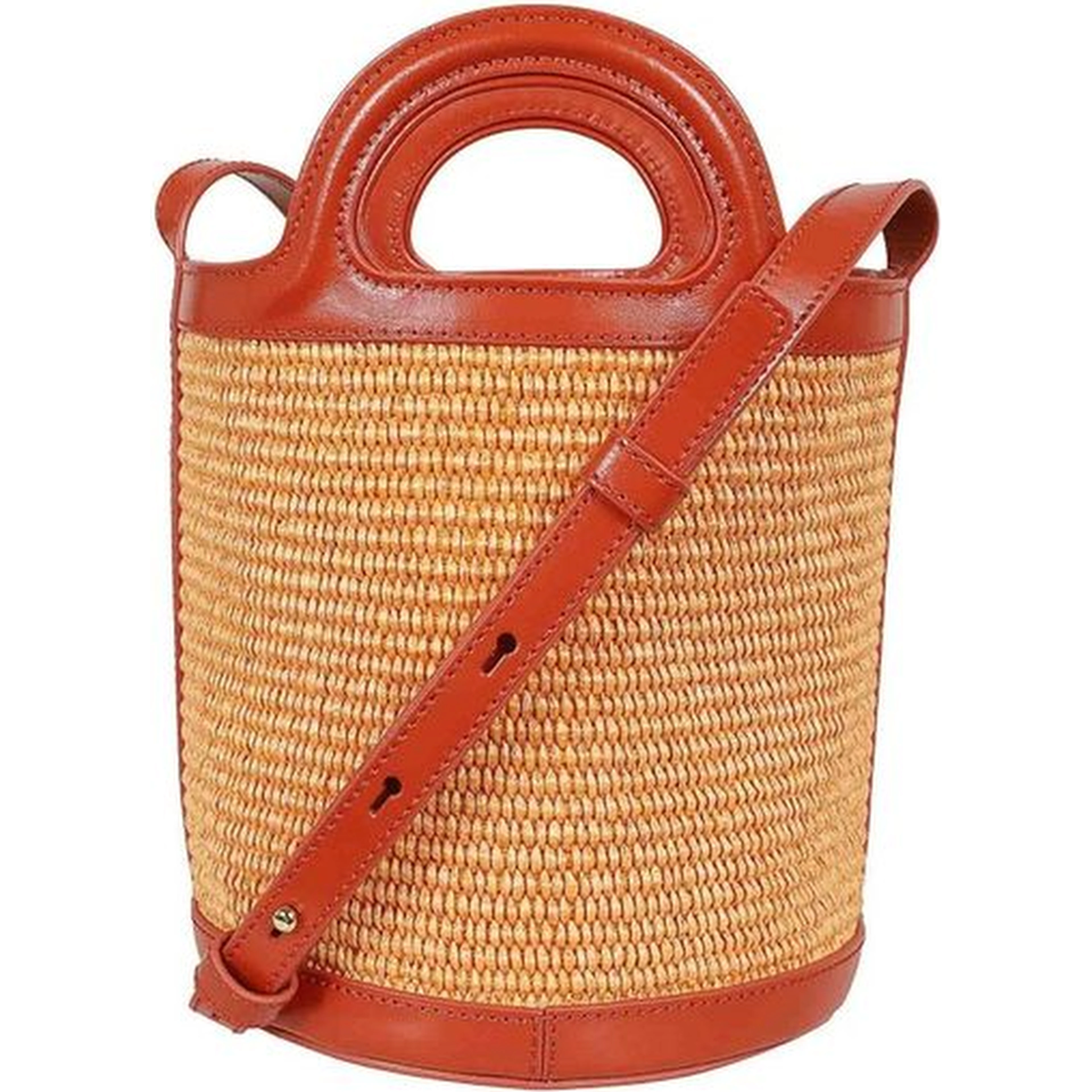 Orange Cotton Backet Bag