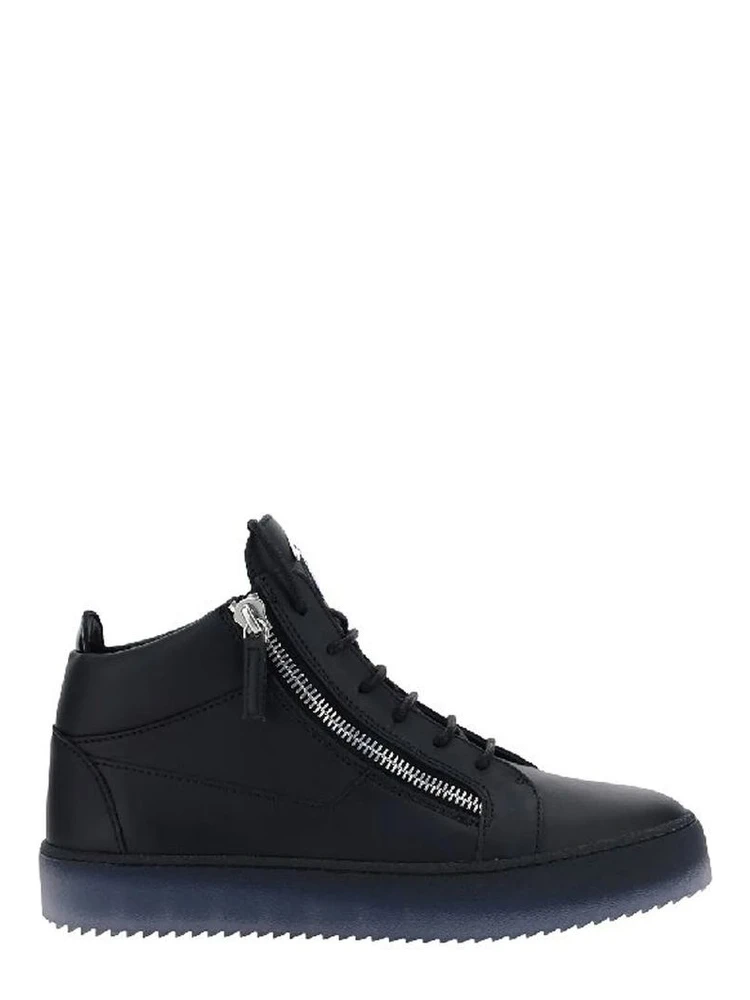 Black Calfskin High Top Sneakers