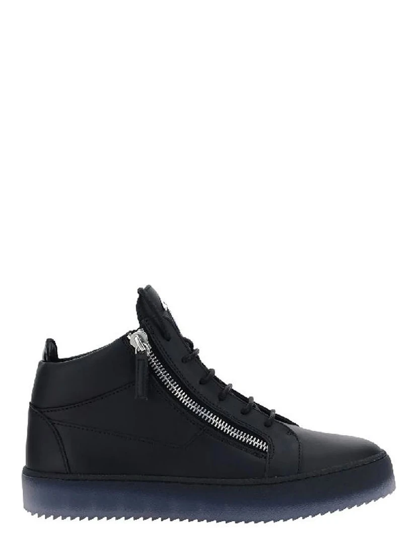 Black Calfskin High Top Sneakers