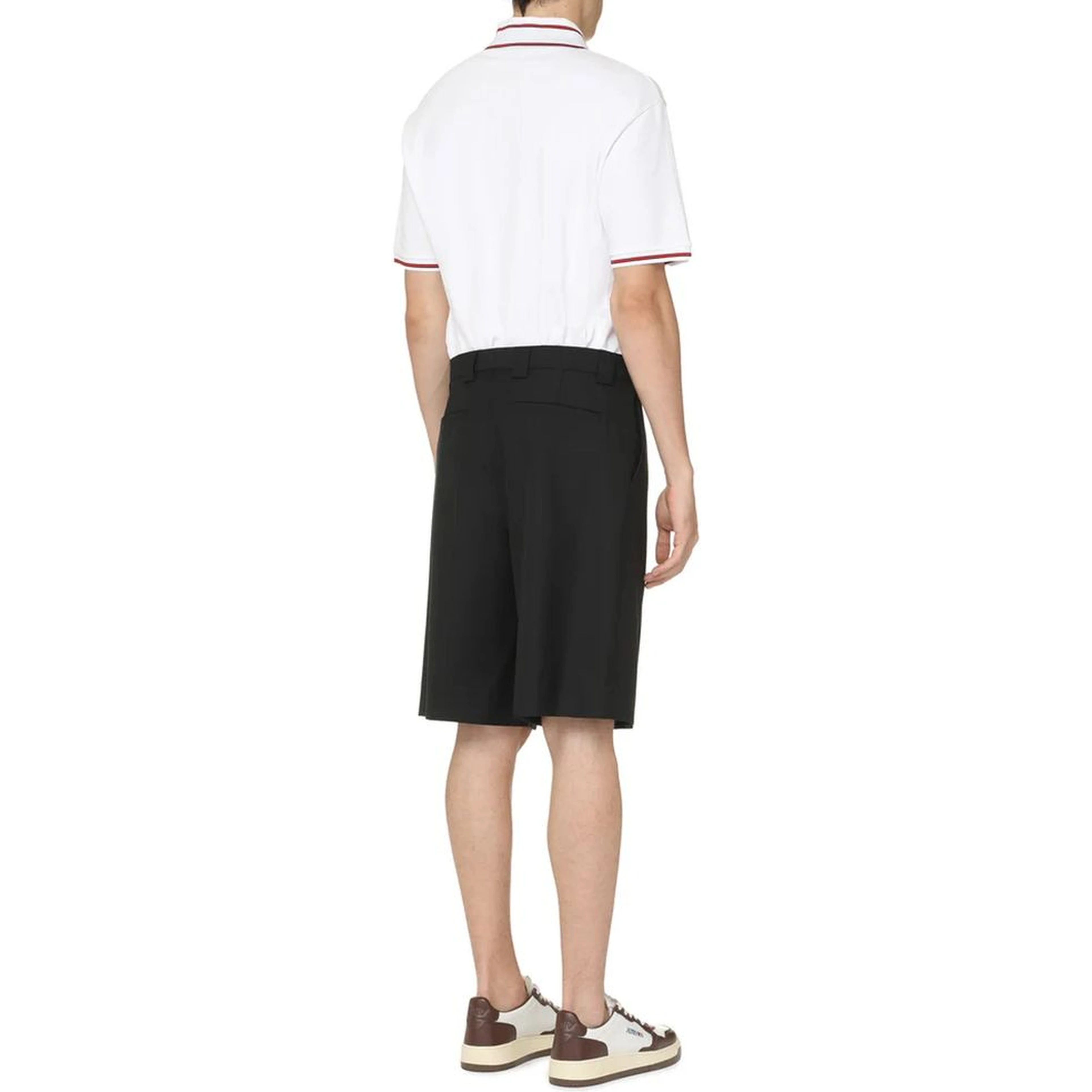 Black Polyester Bermuda Shorts