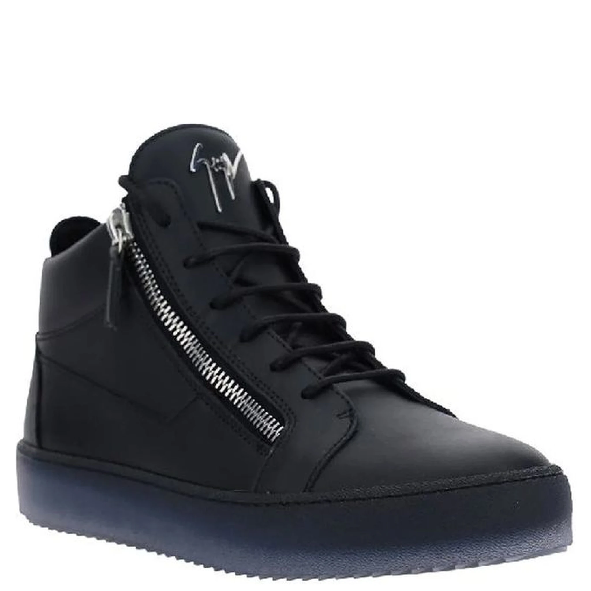 Black Calfskin High Top Sneakers