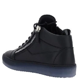 Black Calfskin High Top Sneakers