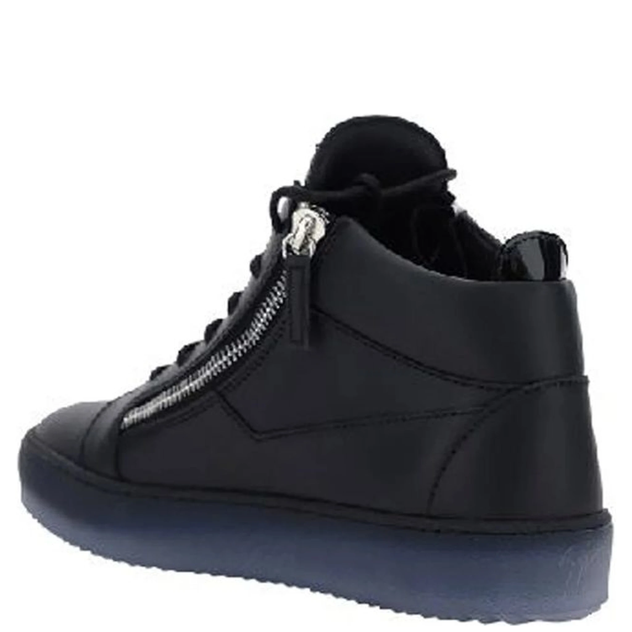 Black Calfskin High Top Sneakers