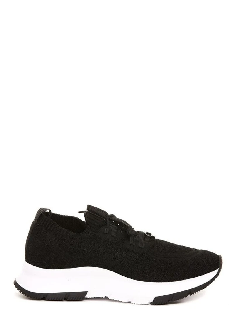 Black Fabric Athletic Sneakers