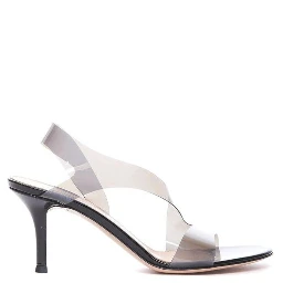 Black Rubber Stiletto Heel Sandals