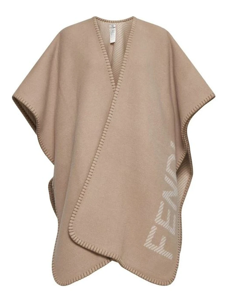 Beige Cashmere Poncho