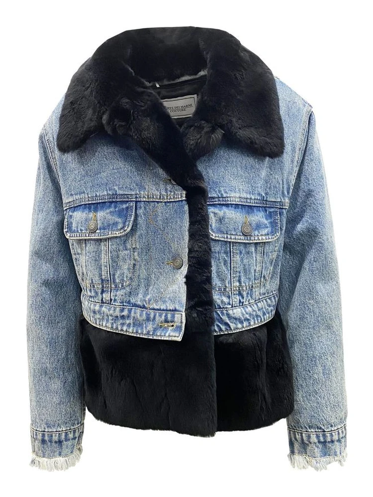 جاكيت جينز قطني أزرق