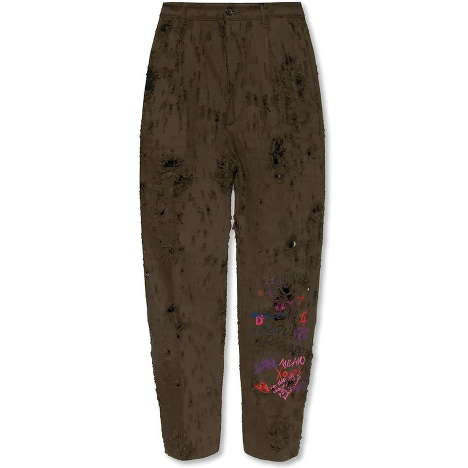 Bicolor Cotton Casual Pants