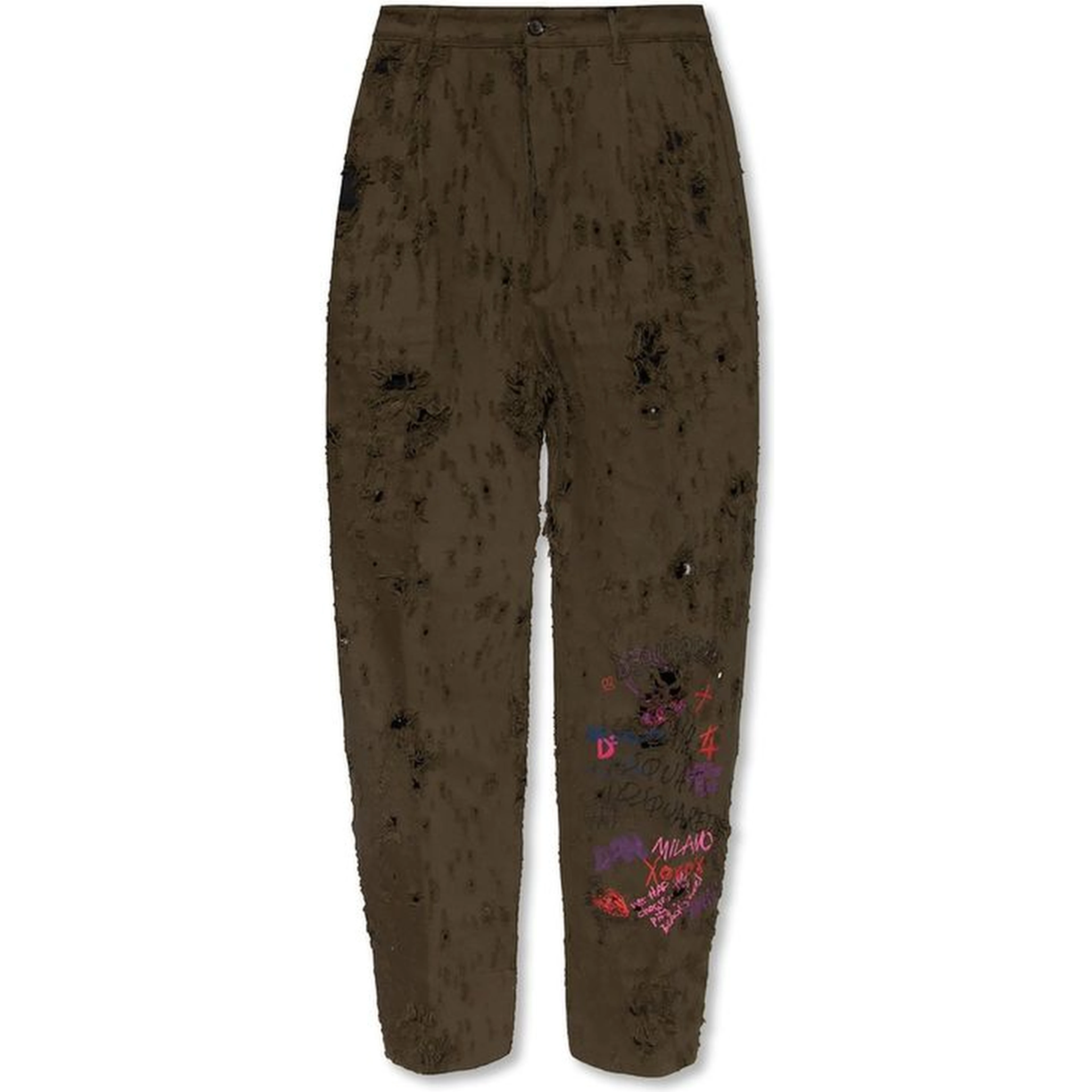 Bicolor Cotton Casual Pants