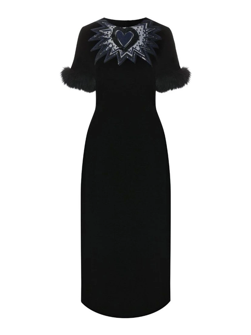 Black Viscose Cocktail Dress