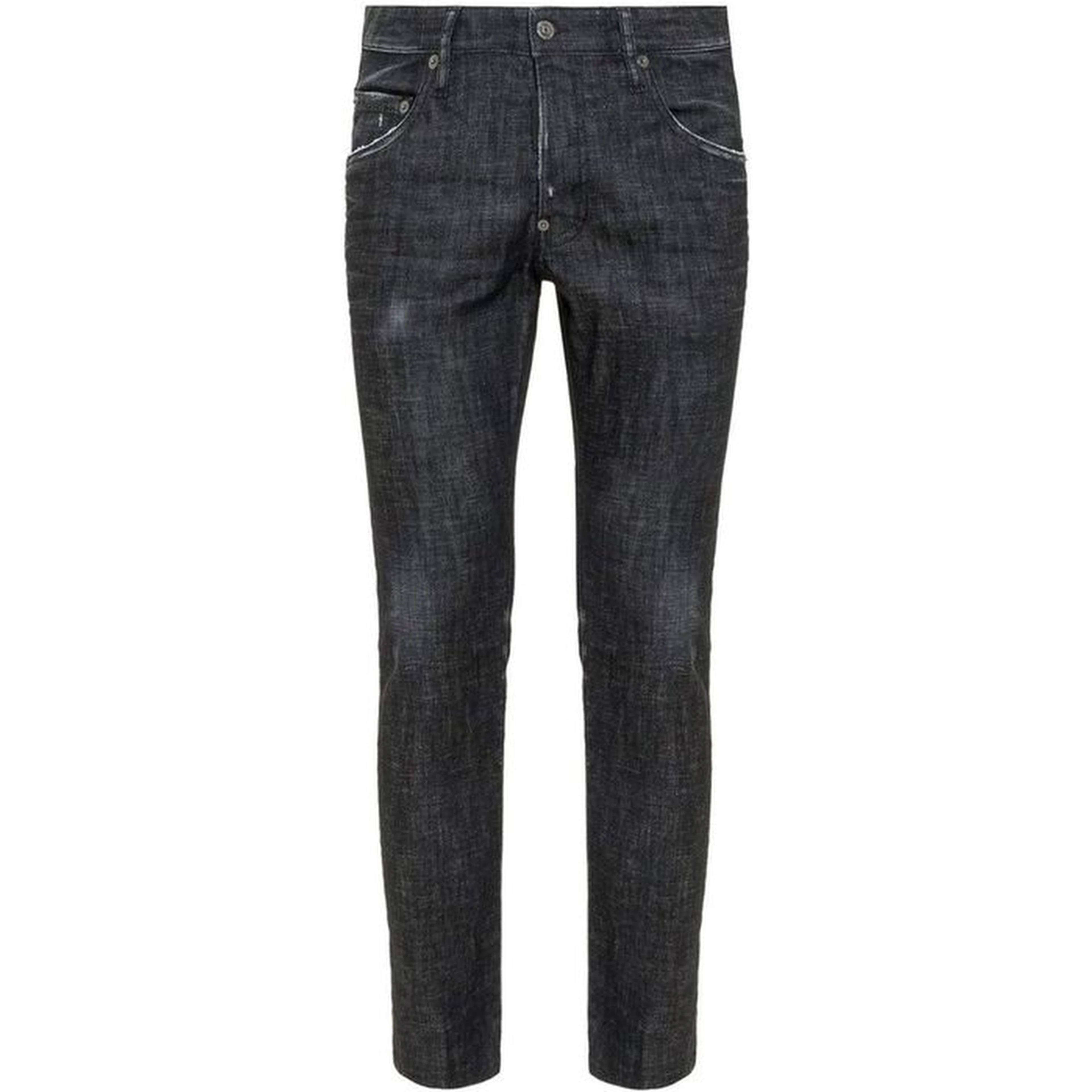 Black Cotton Slim Fit Jeans