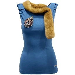 Blue Viscose Tank Tops