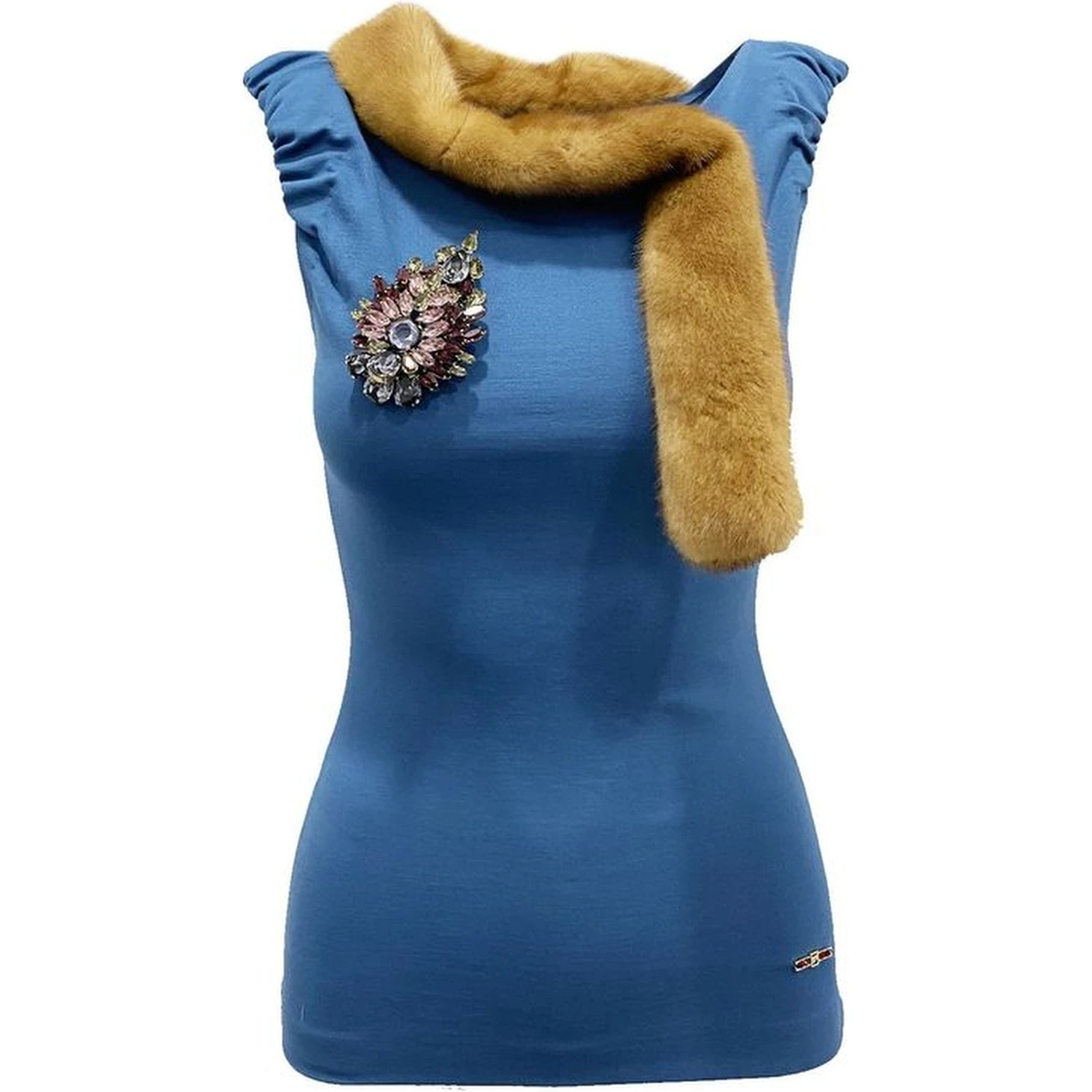 Blue Viscose Tank Tops