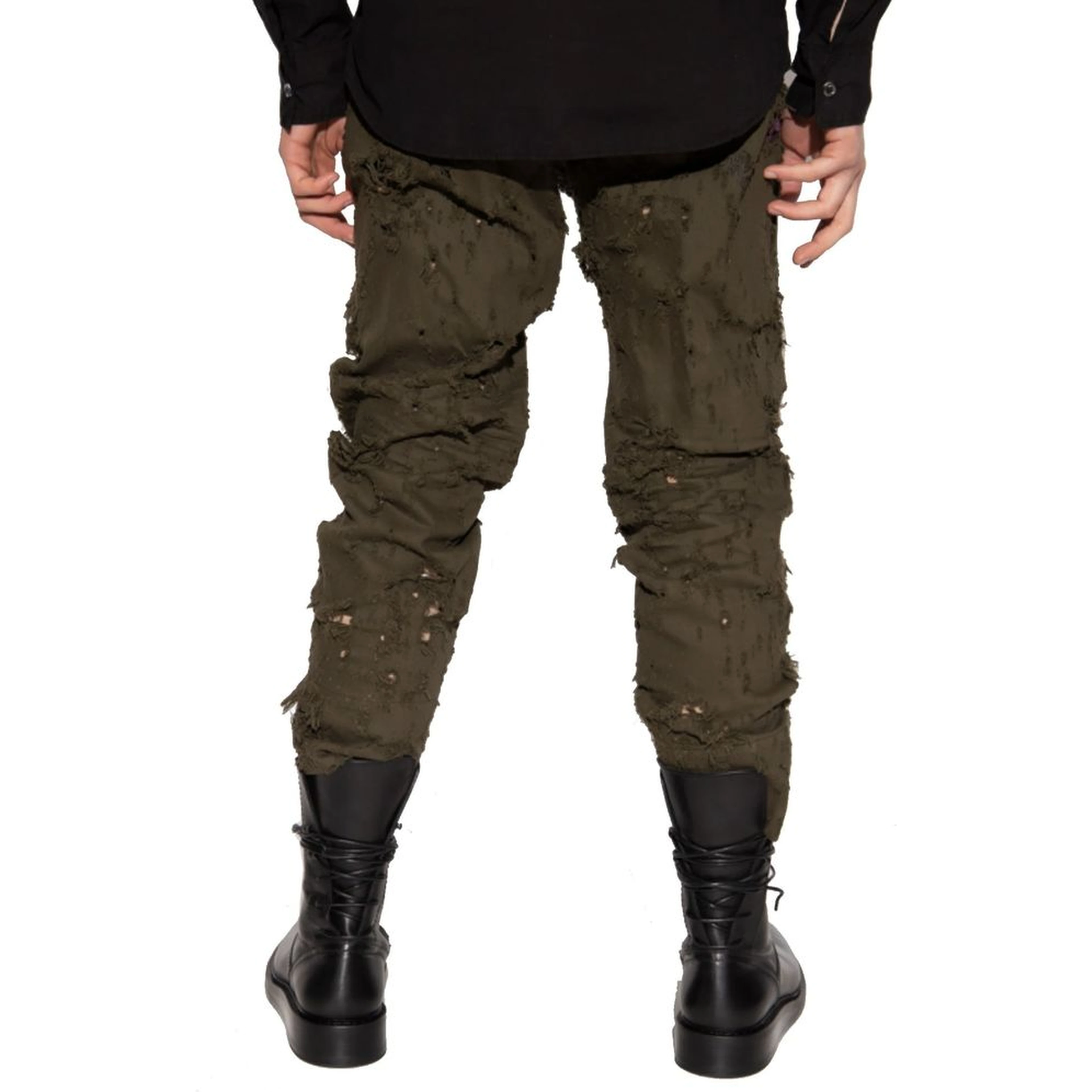 Bicolor Cotton Casual Pants