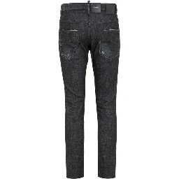 Black Cotton Slim Fit Jeans