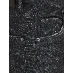 Black Cotton Slim Fit Jeans