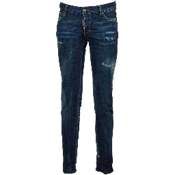 Blue Cotton Slim Fit Jeans