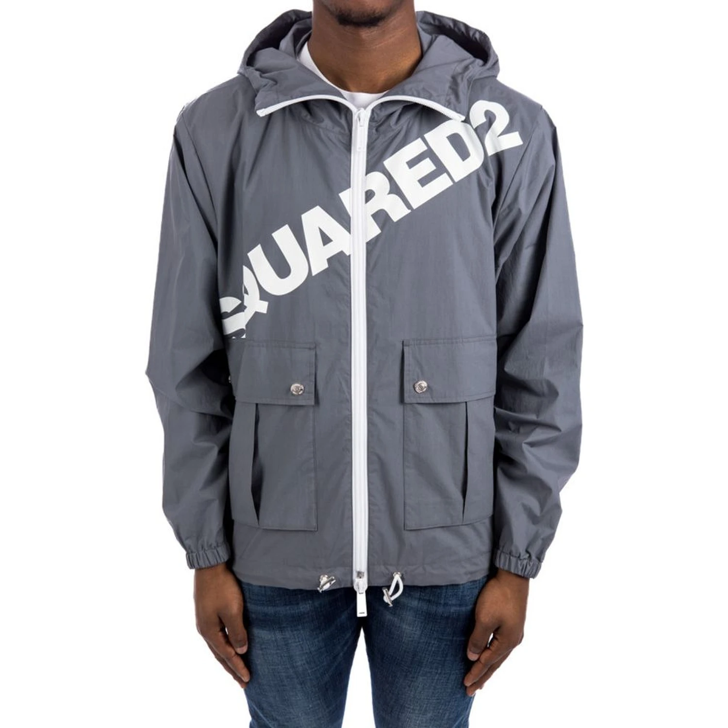 Gray Cotton Shell Jacket