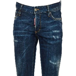 Blue Cotton Slim Fit Jeans