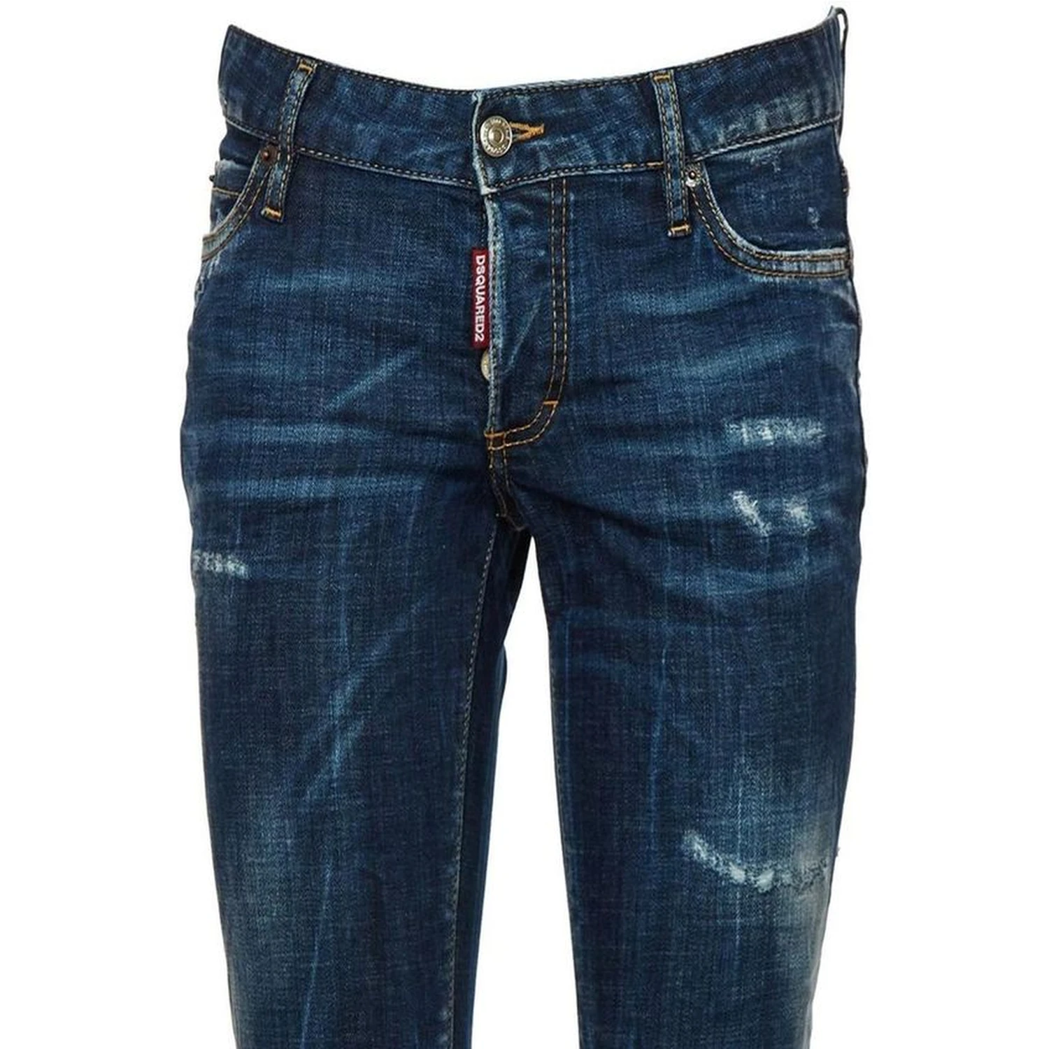 Blue Cotton Slim Fit Jeans