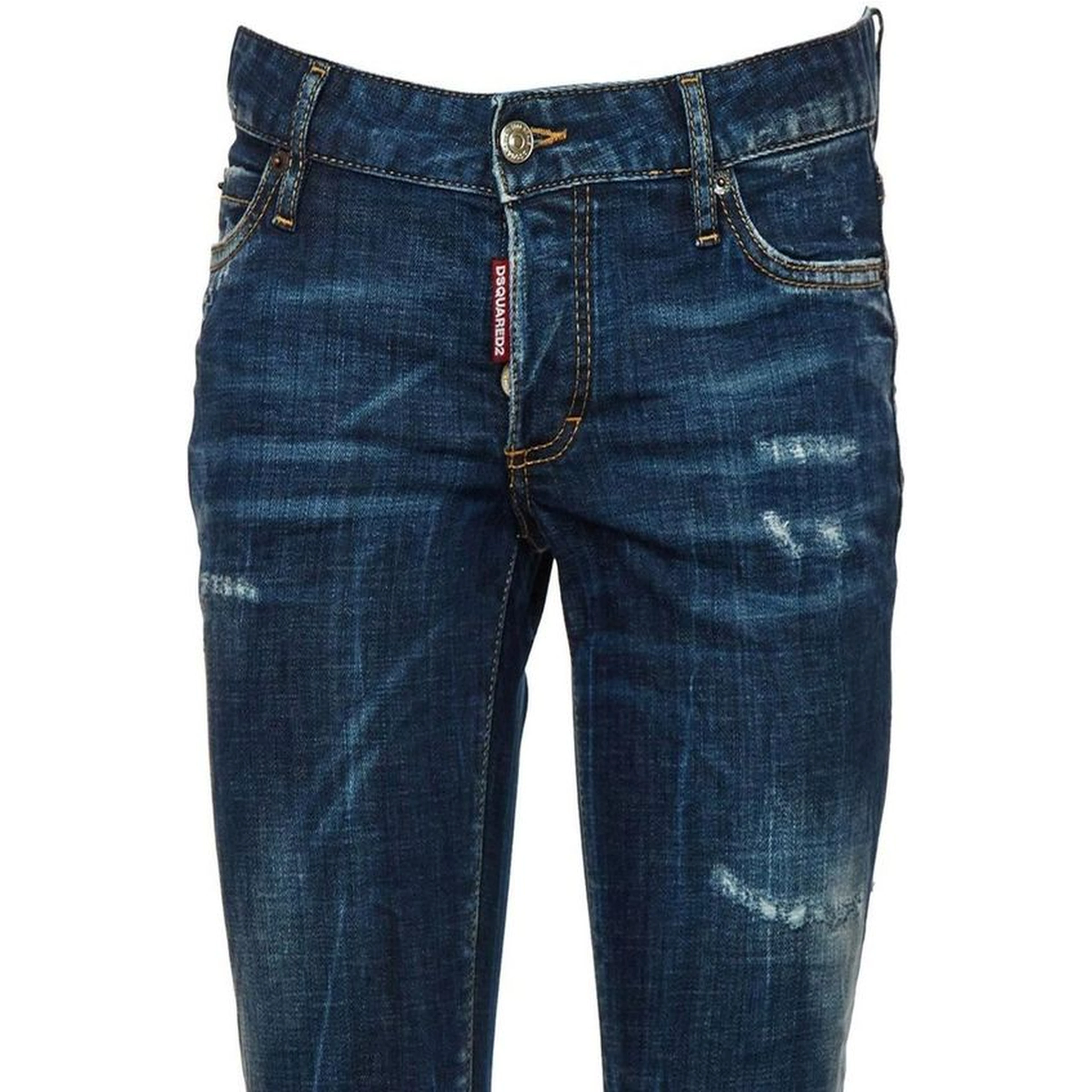 Blue Cotton Slim Fit Jeans
