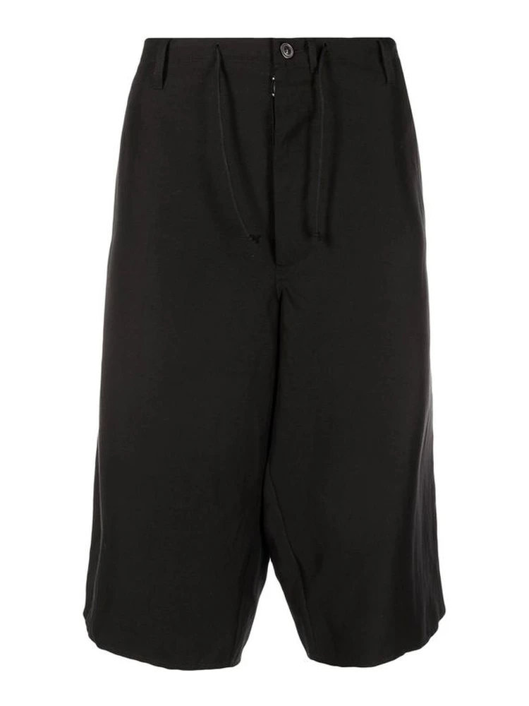 Black Linen Bermuda Shorts