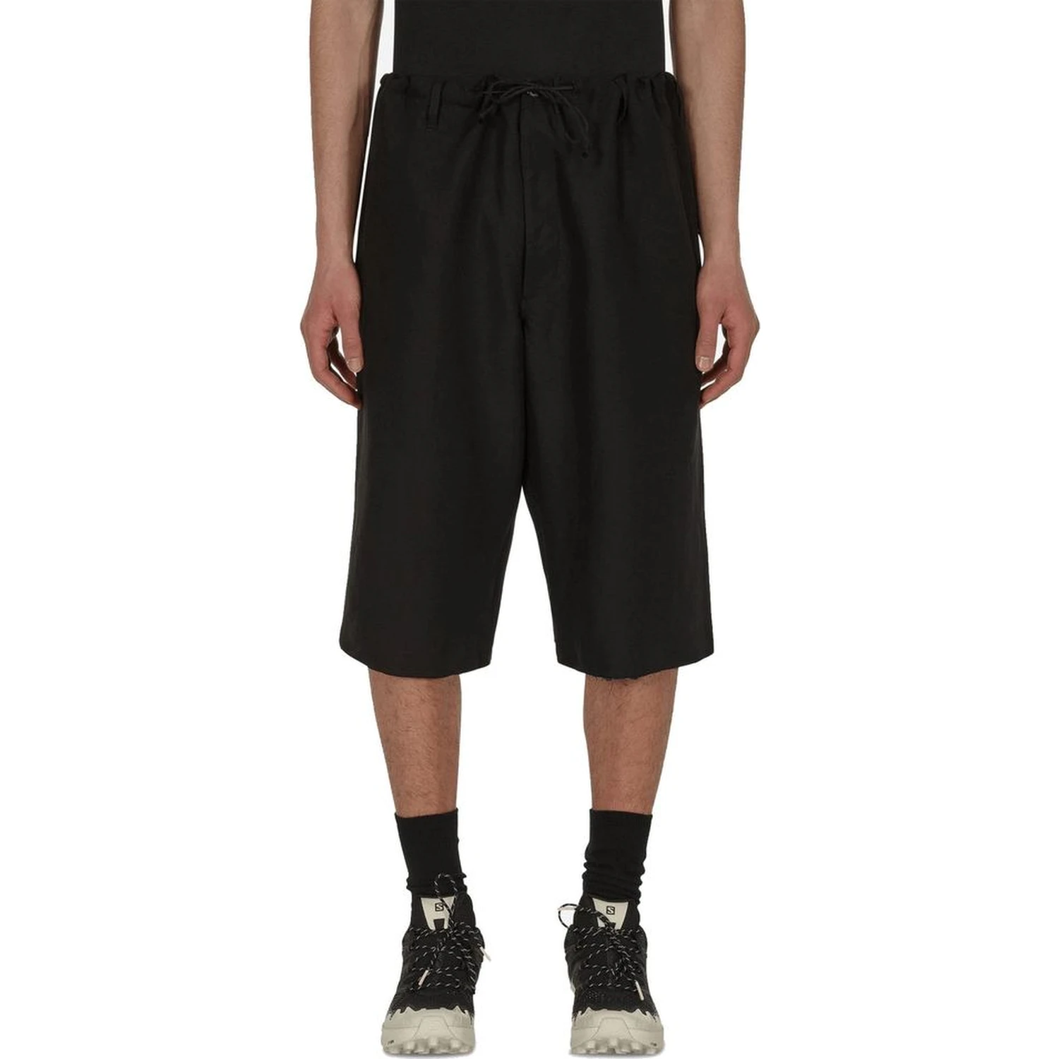Black Linen Bermuda Shorts