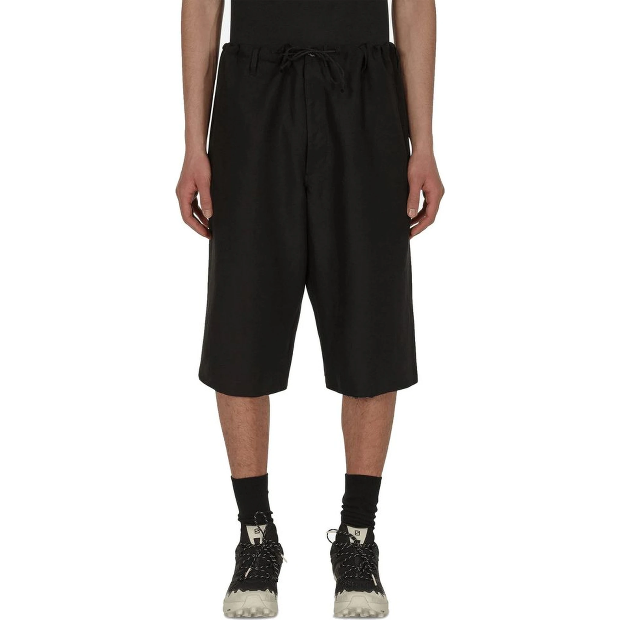 Black Linen Bermuda Shorts