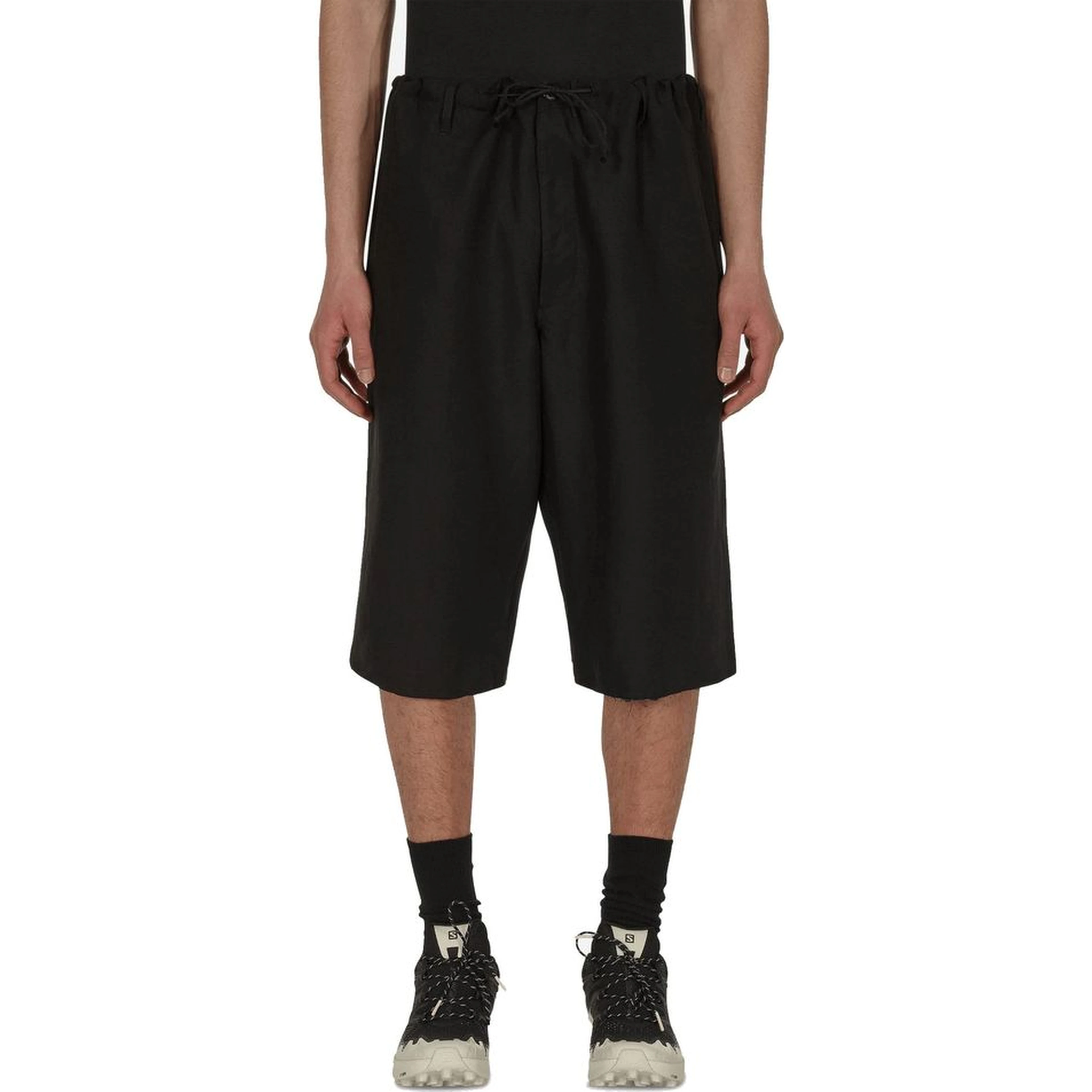 Black Linen Bermuda Shorts