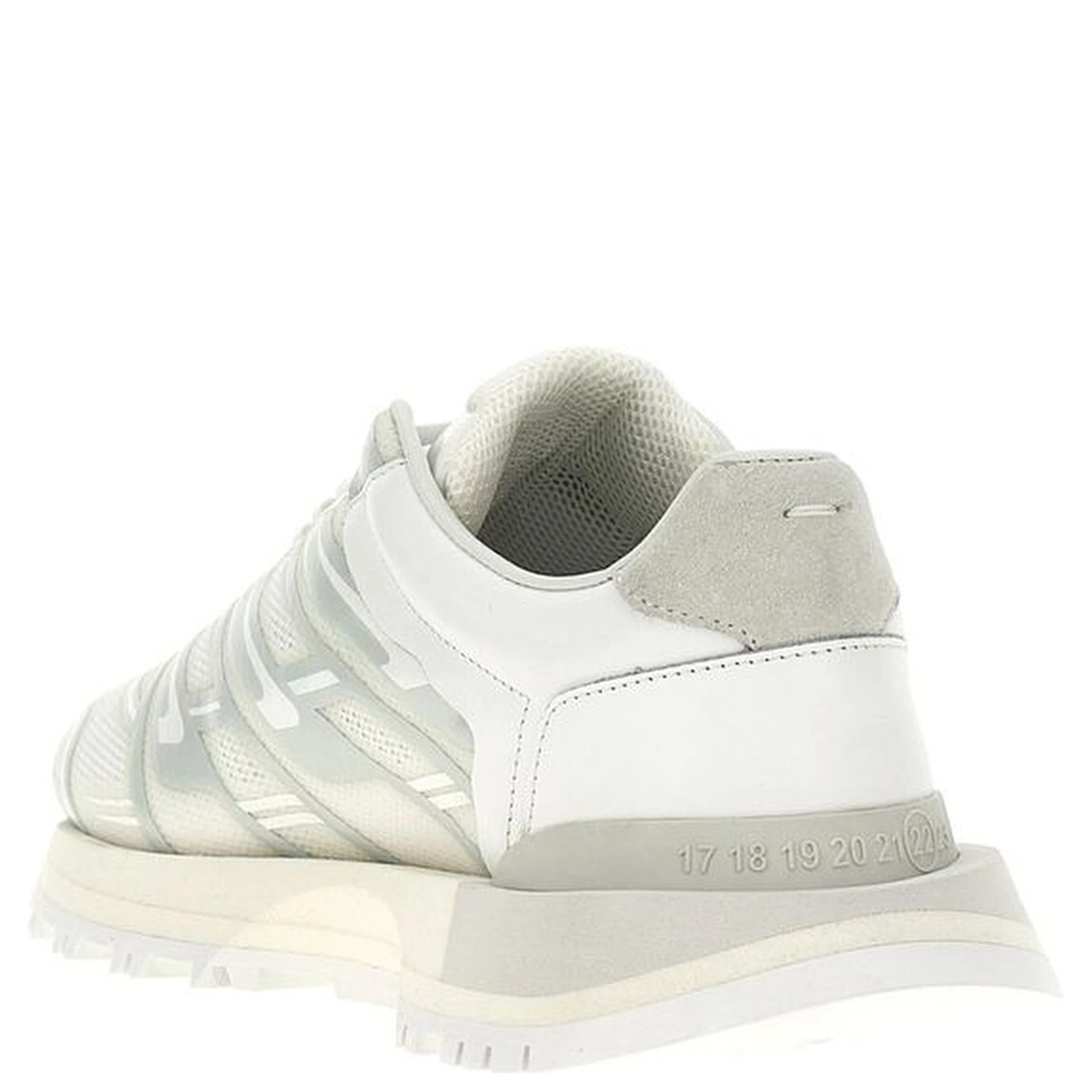 White Fabric Athletic Sneakers