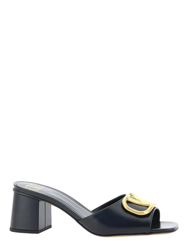Black Calfskin Flat Sandals