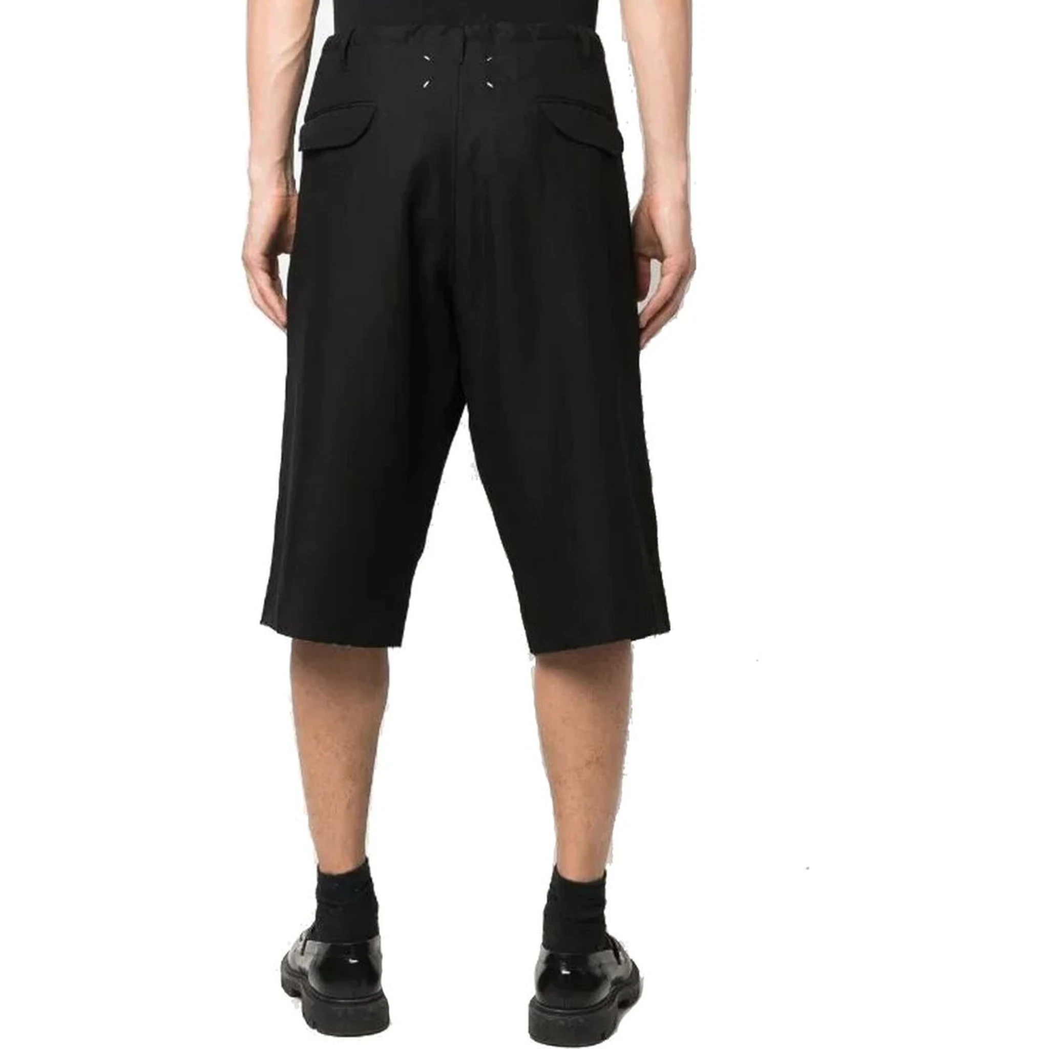 Black Linen Bermuda Shorts
