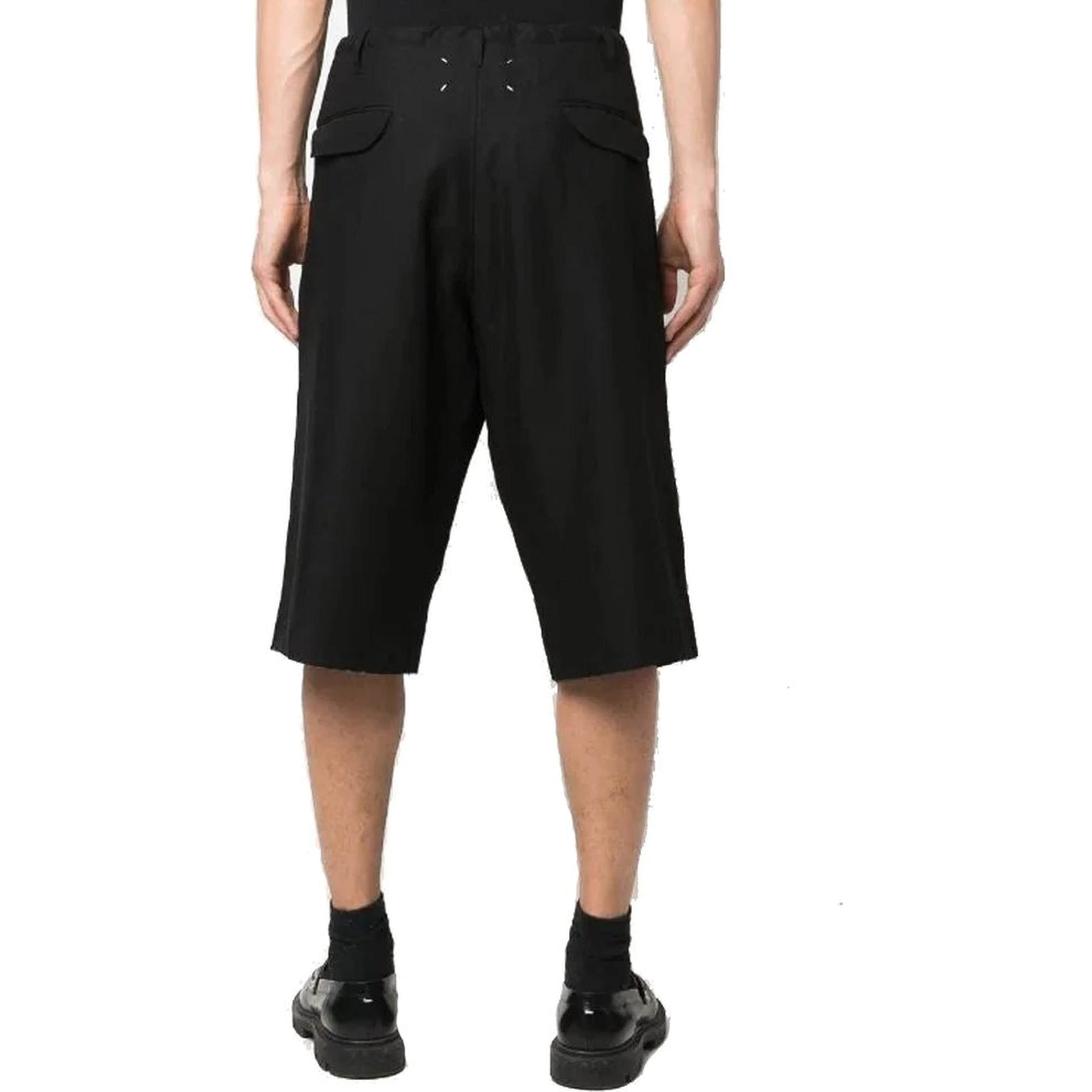 Black Linen Bermuda Shorts