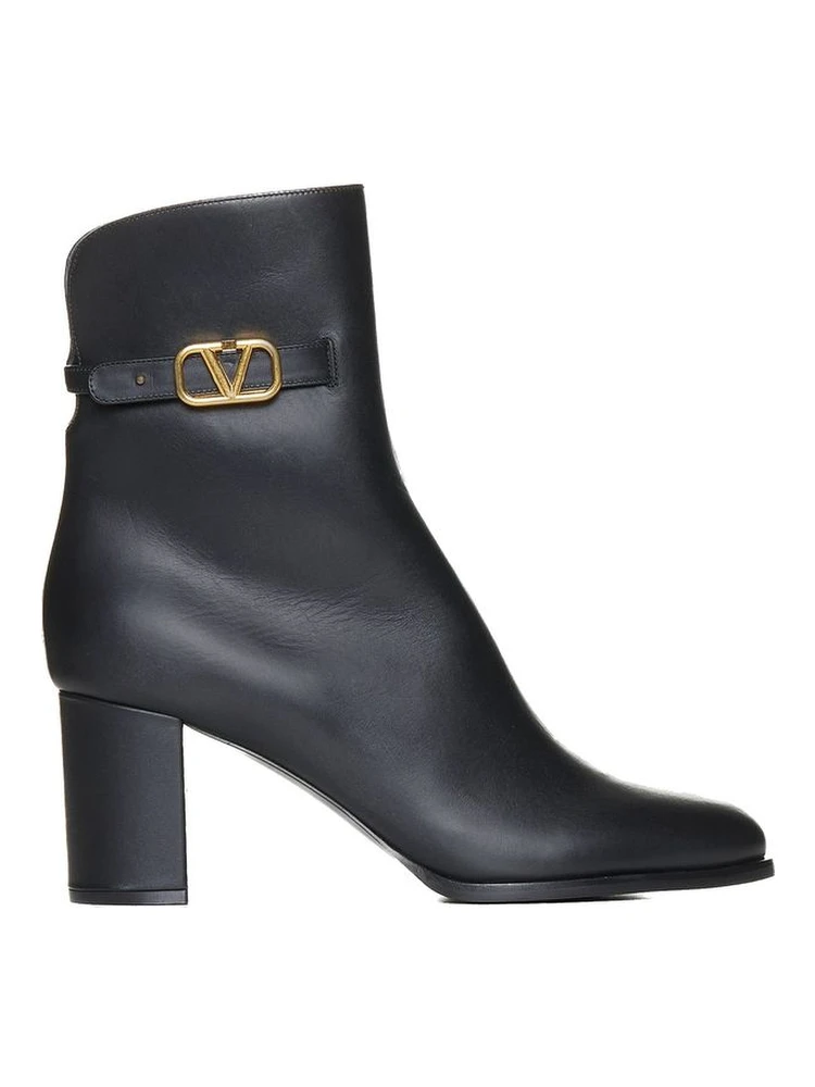 Black Calfskin Ankle Boots