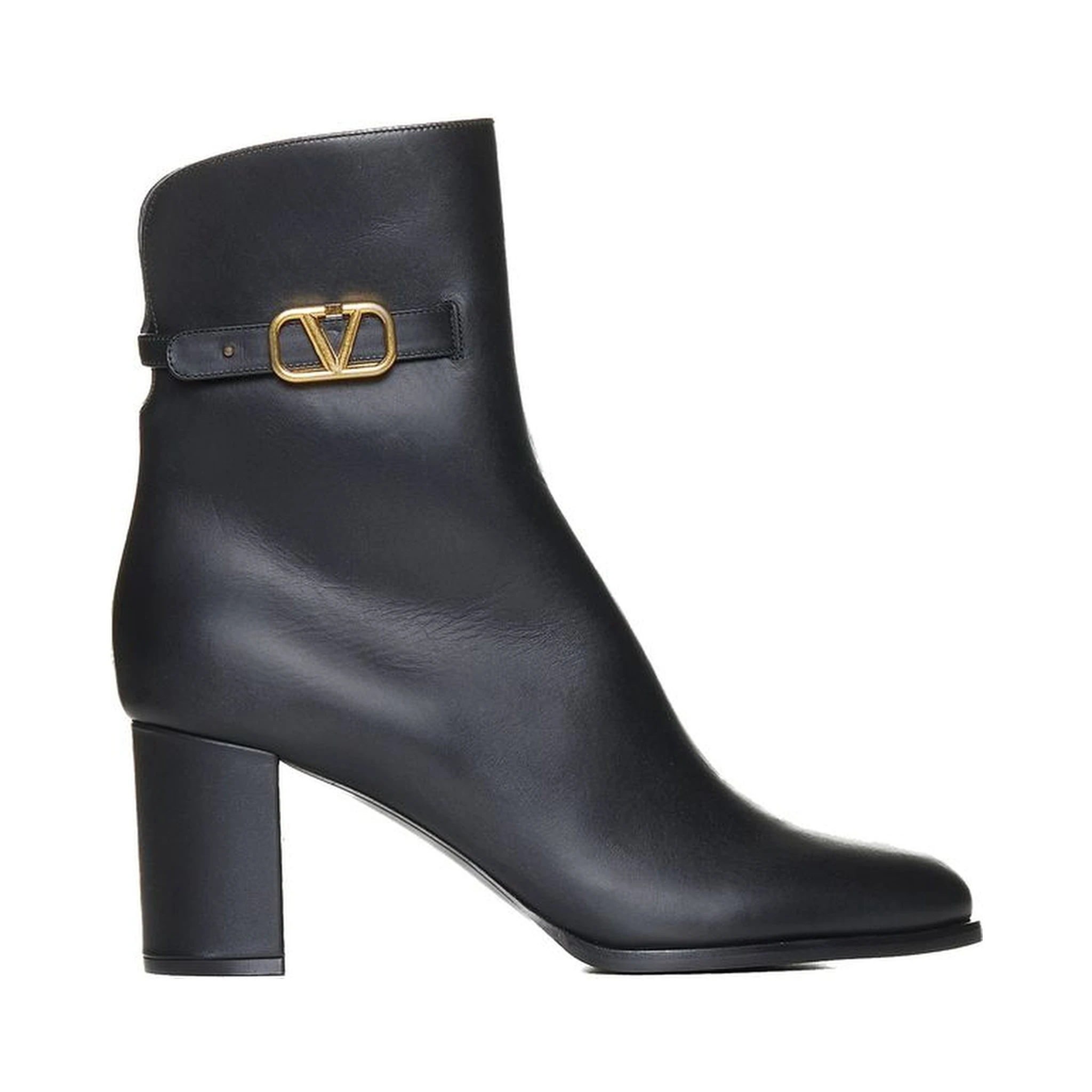 Black Calfskin Ankle Boots