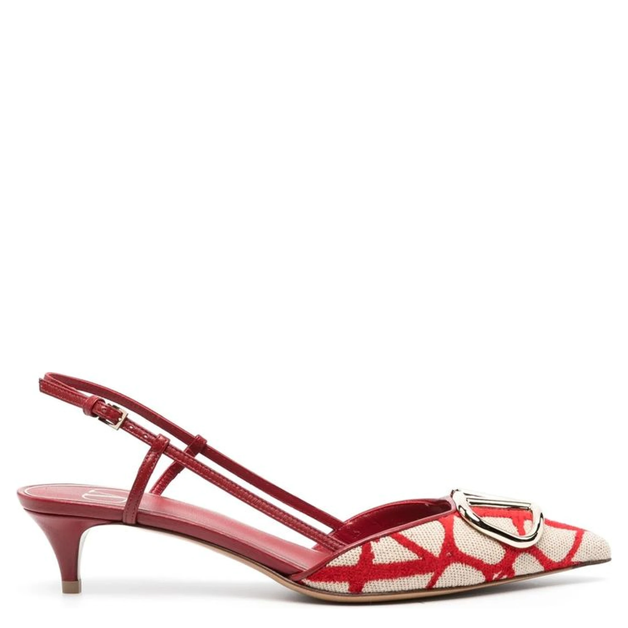Multicolor Leather Mid Heel Pumps