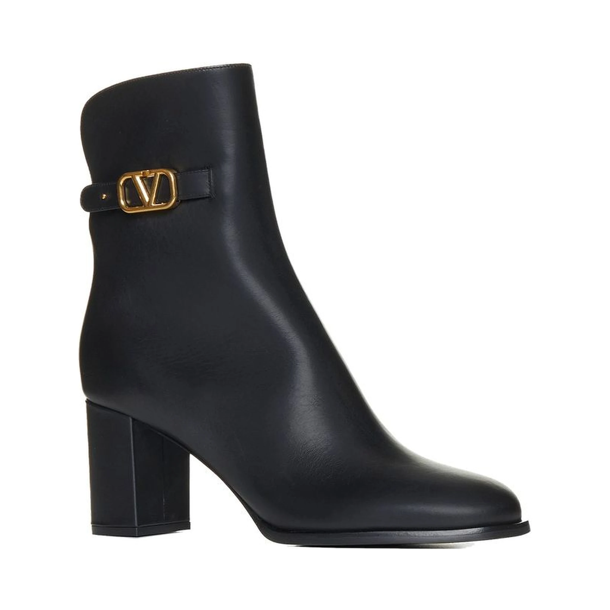 Black Calfskin Ankle Boots