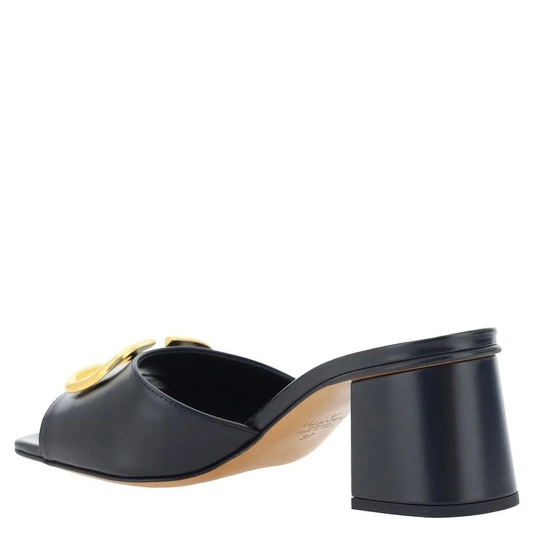Black Calfskin Flat Sandals
