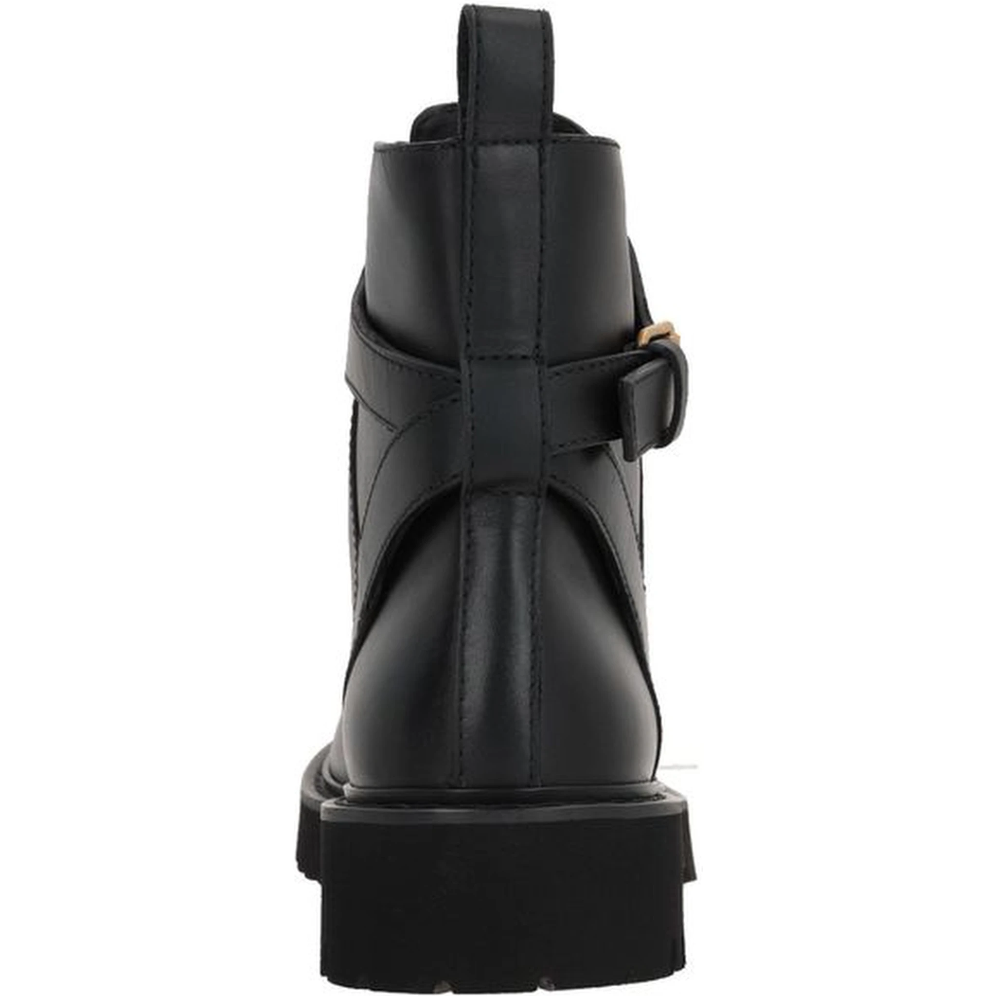 Black Calfskin Lace-Up Boots