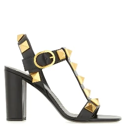 Black Calfskin Flat Sandals
