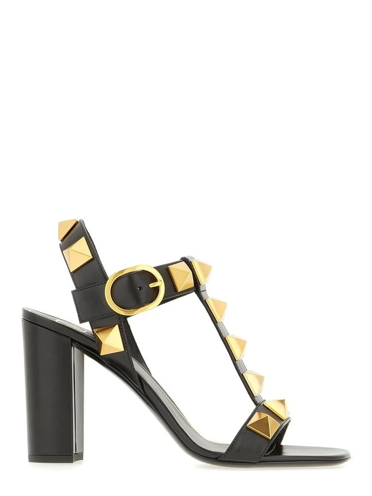 Black Calfskin Flat Sandals