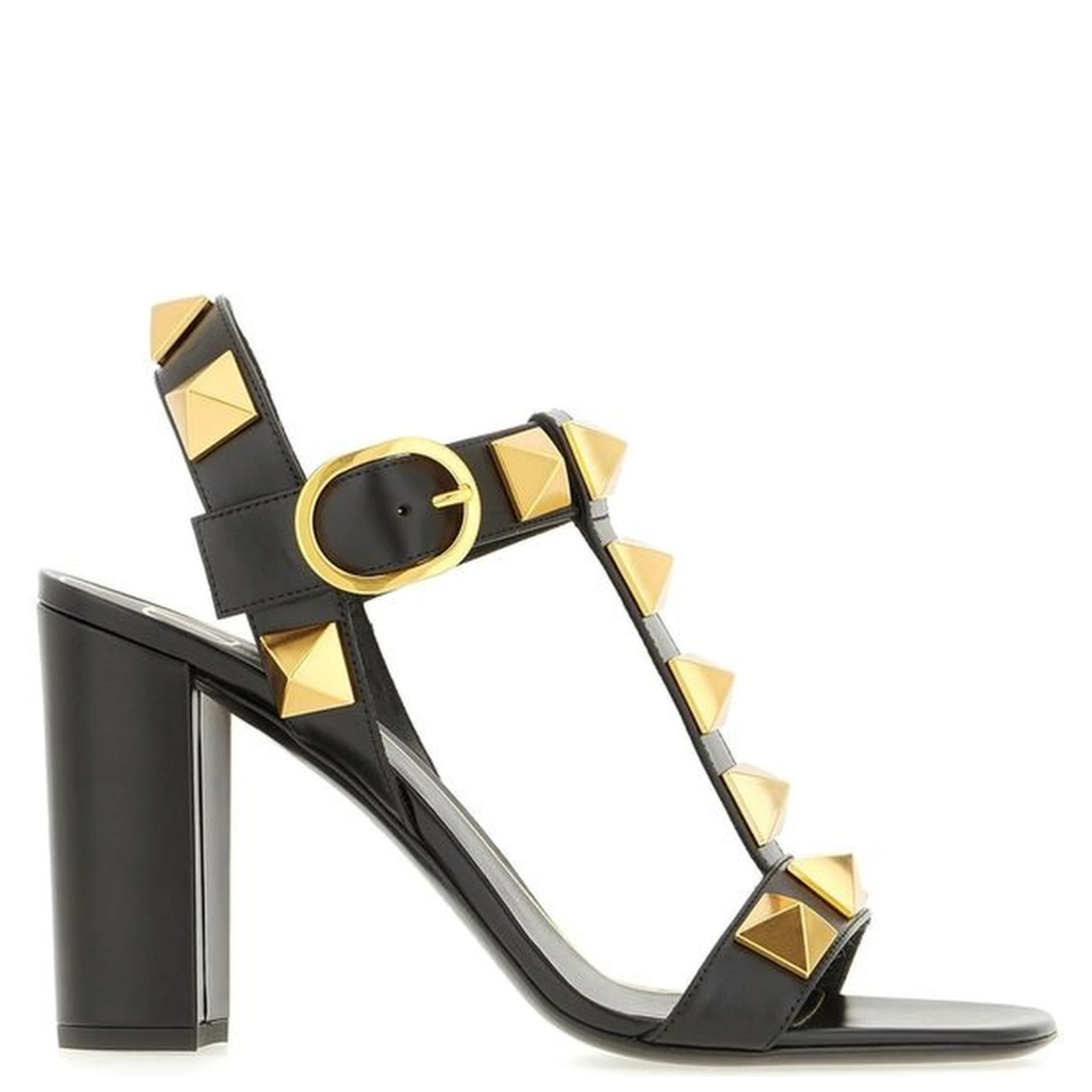 Black Calfskin Flat Sandals
