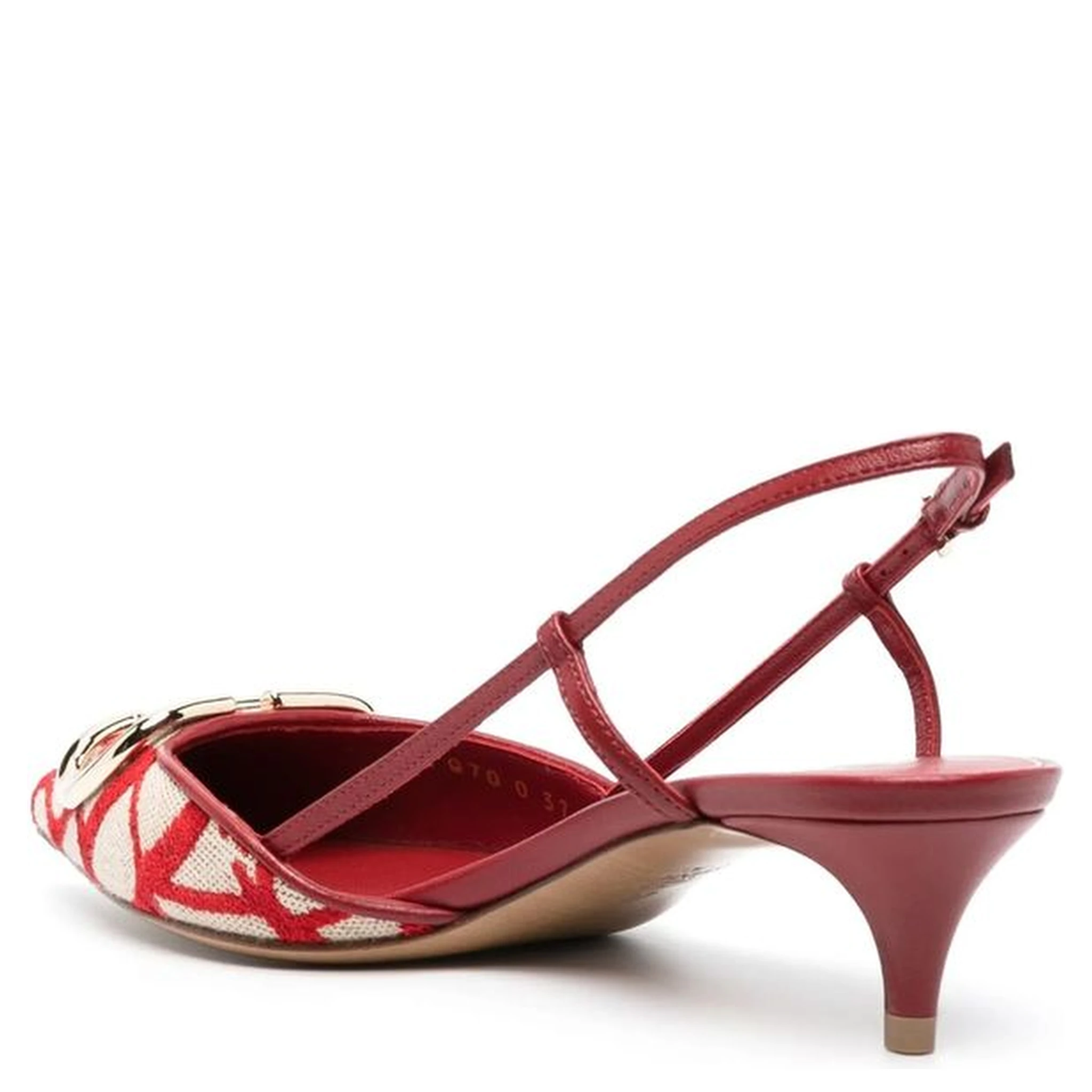 Multicolor Leather Mid Heel Pumps