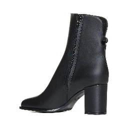 Black Calfskin Ankle Boots