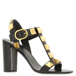 Black Calfskin Flat Sandals