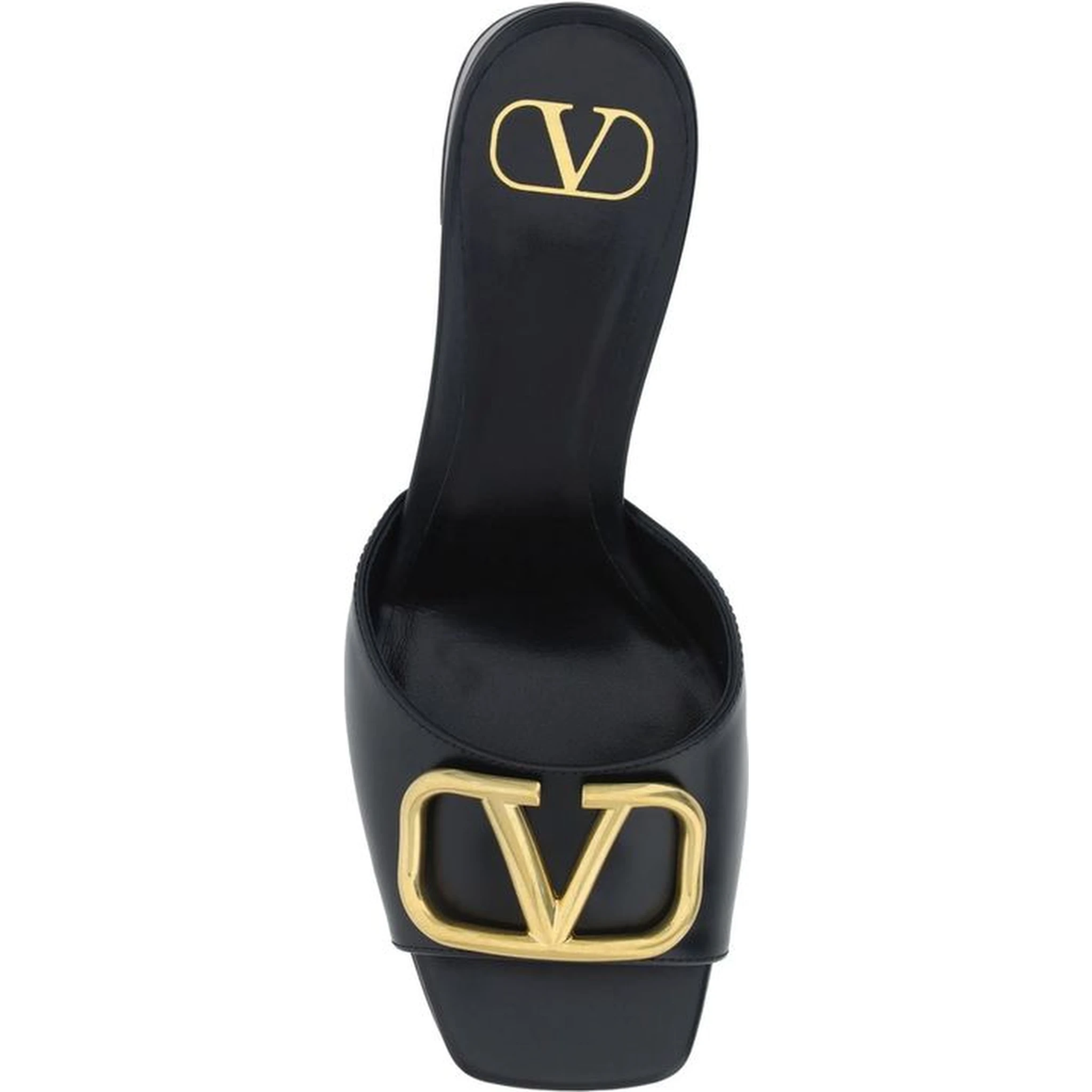 Black Calfskin Flat Sandals