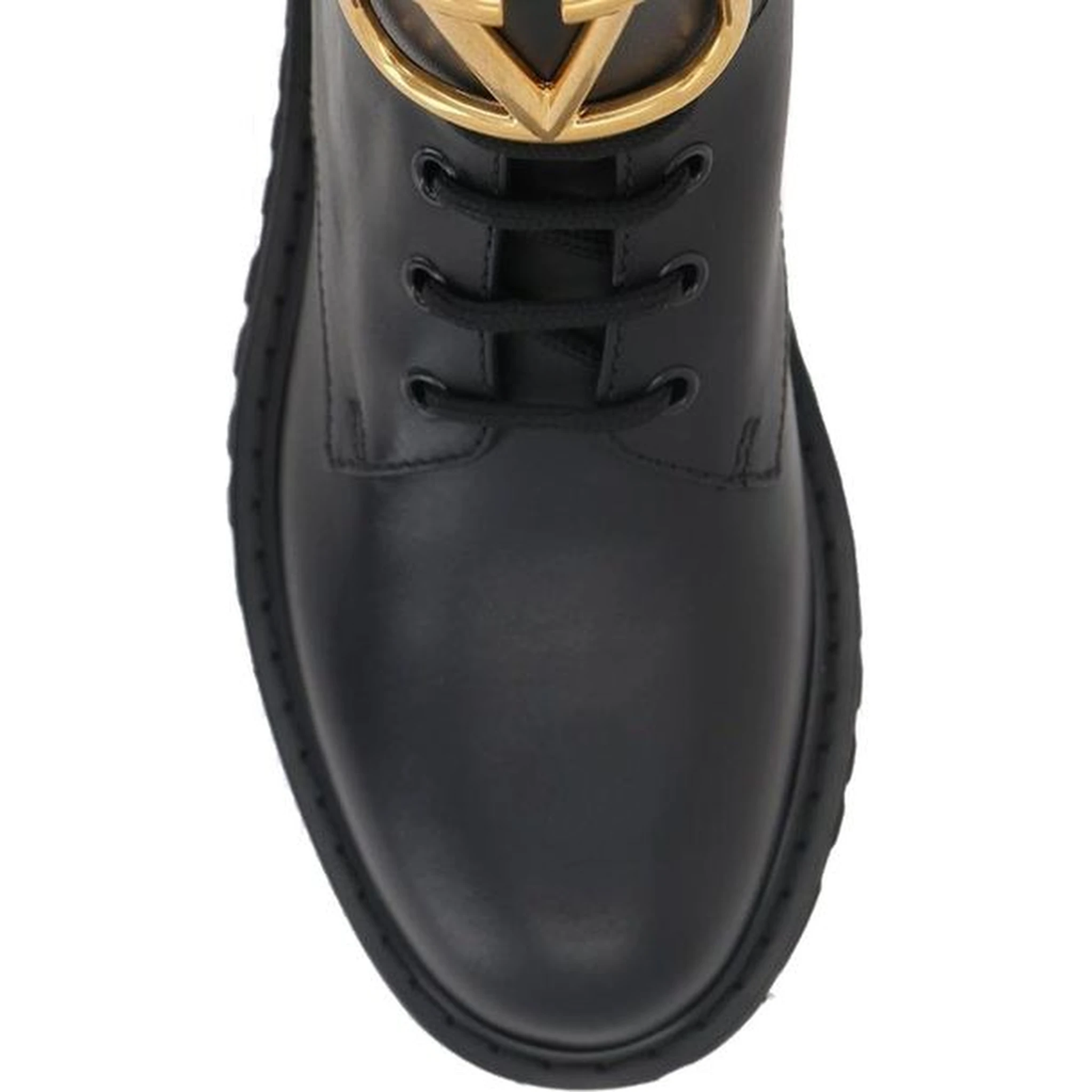 Black Calfskin Lace-Up Boots