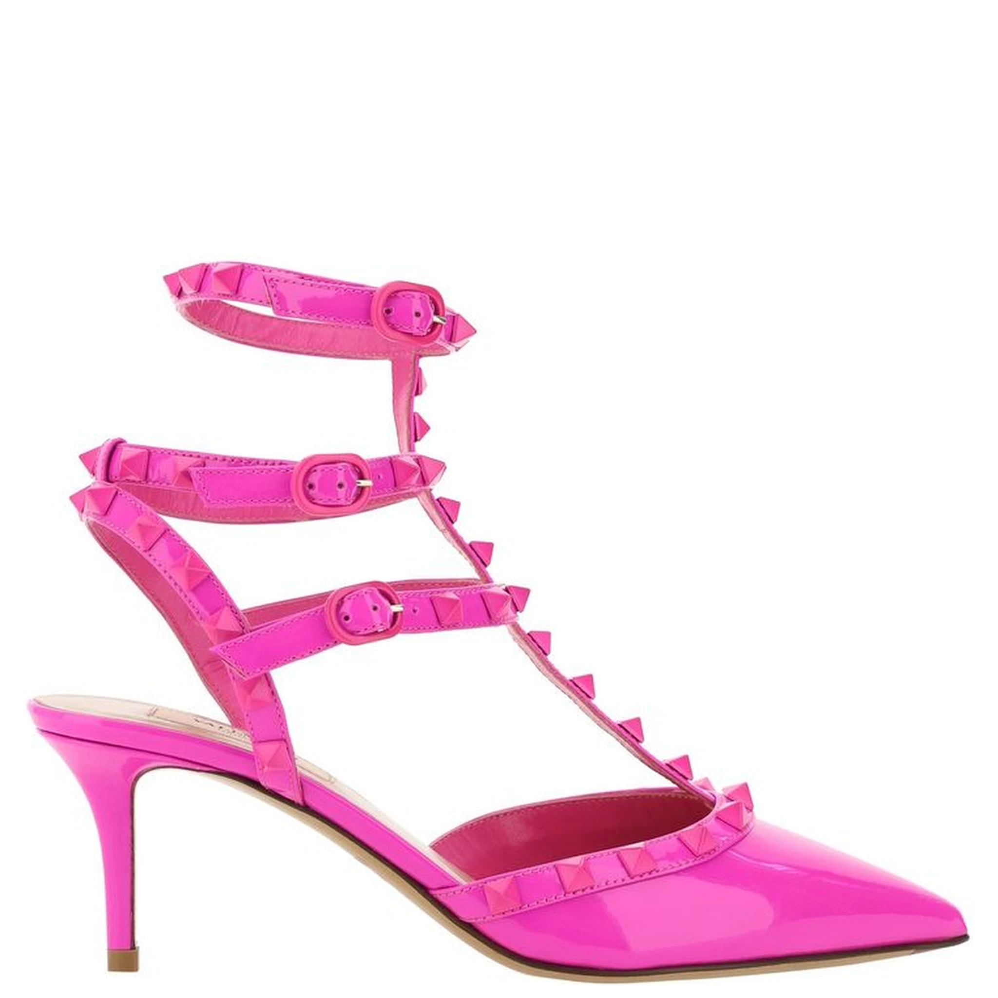 Multicolor Calfskin Mid Heel Pumps