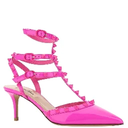 Multicolor Calfskin Mid Heel Pumps